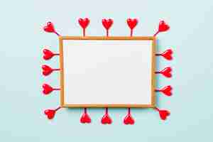 Free photo heart sticks around whiteboard