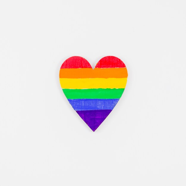 Heart with the colors of pride flag