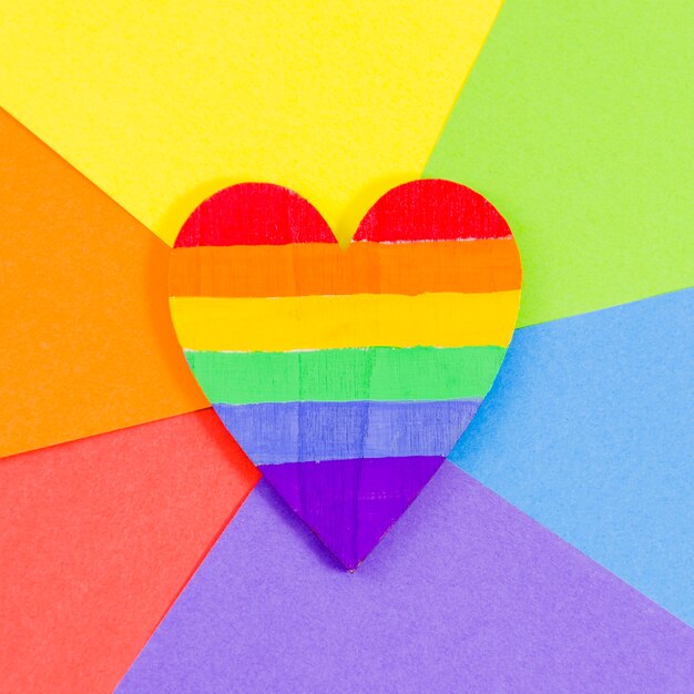 Heart with the colors of pride flag