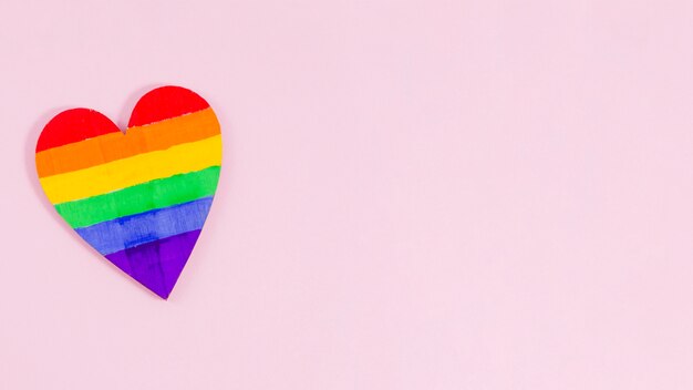 Heart with the colors of pride flag