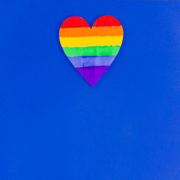 Free photo heart with the colors of pride flag