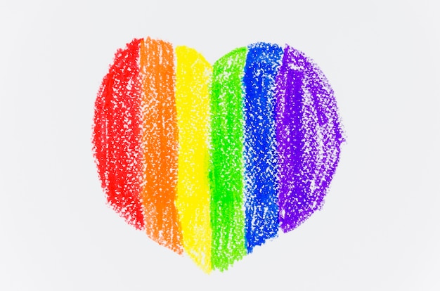 Free photo heart with the colors of pride flag