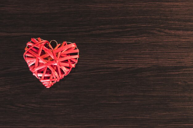 Heart on a wooden table