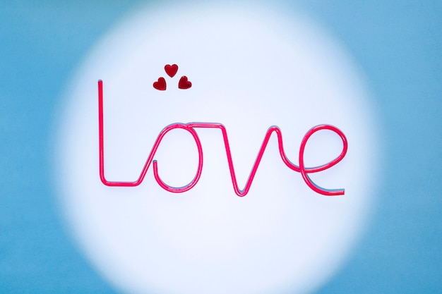 Free photo hearts and love writing in white circle