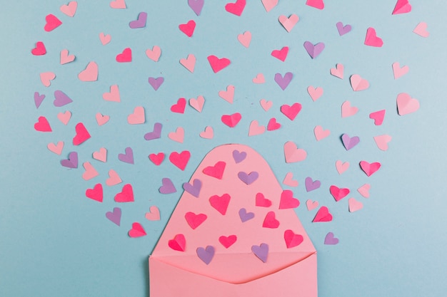 Free photo hearts and pink envelope for mothers day