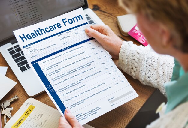 Free photo heathcare form insurance application concept