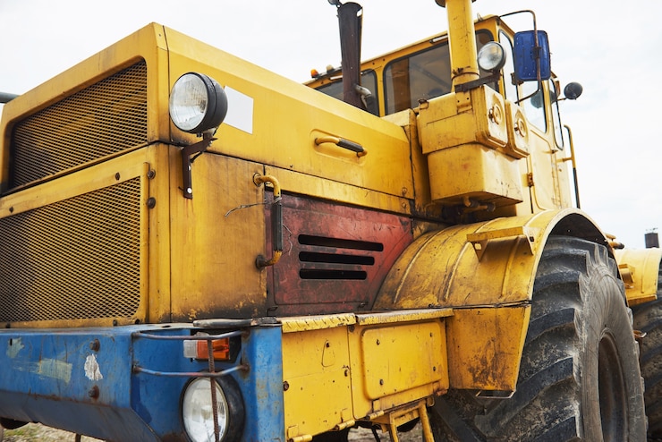Free Photo heavy construction loader bulldozer at construction area.