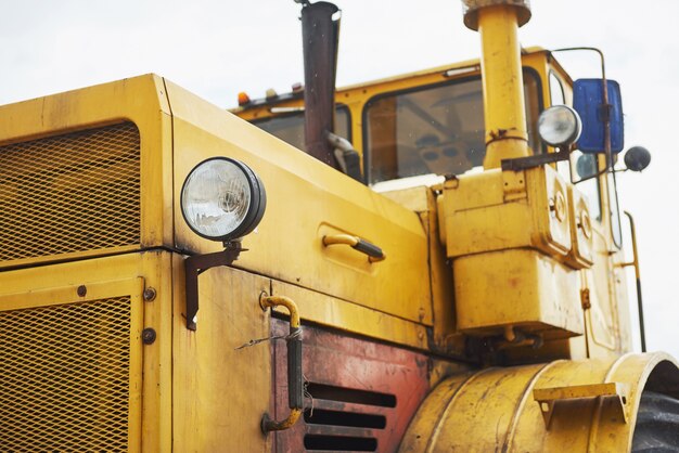 Heavy construction loader bulldozer at construction area.