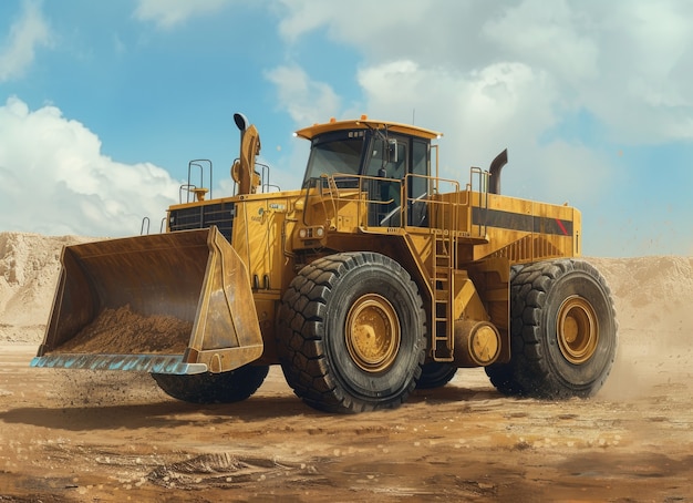 Free photo heavy machinery used in construction industry and engineering