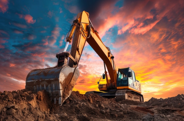 Free photo heavy machinery used in construction industry and engineering