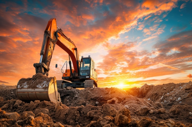 Heavy machinery used in construction industry and engineering