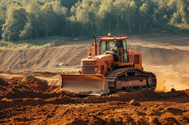 Free photo heavy machinery used in construction industry and engineering