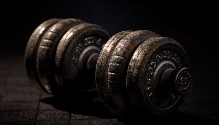 Free Photo heavy metal barbell for weightlifting athletes generated by ai