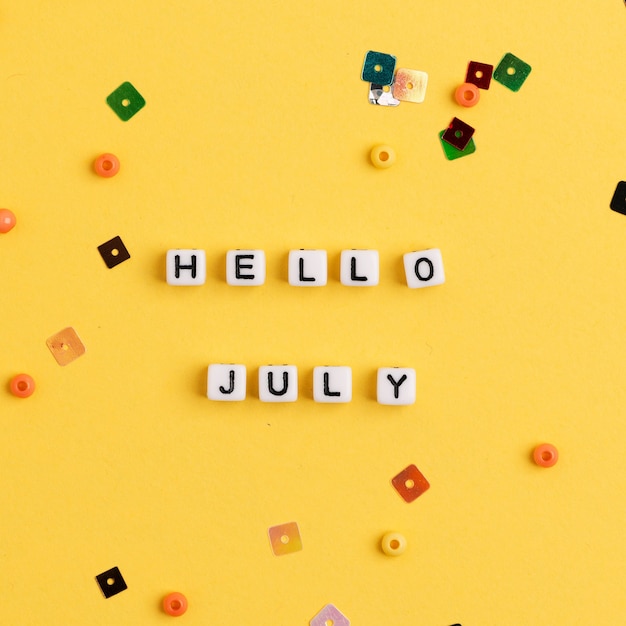 HELLO JULY 비즈 메시지 타이포그래피