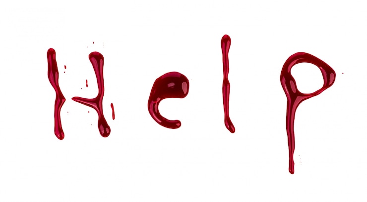 Free Photo help bloody text