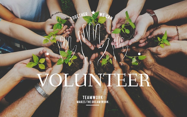 Foto gratuita helping hands volunteer support community service graphic