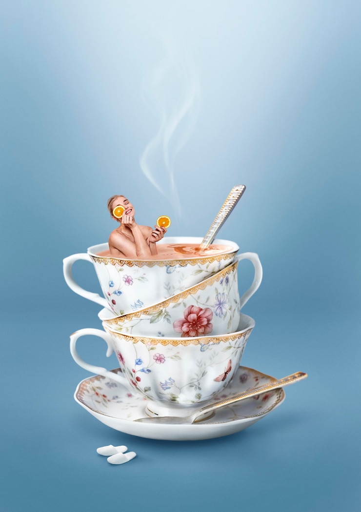 Free Photo herbal teas relaxation concept collage