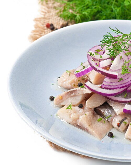 Herring salad with onion