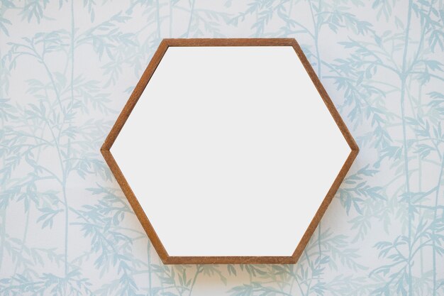 hexagon white frame on wallpaper