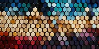 Free photo the hexagonal backs of colored pencils present a kaleidoscope of potential art