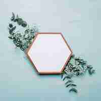 Free photo hexagonal frame on wildflowers