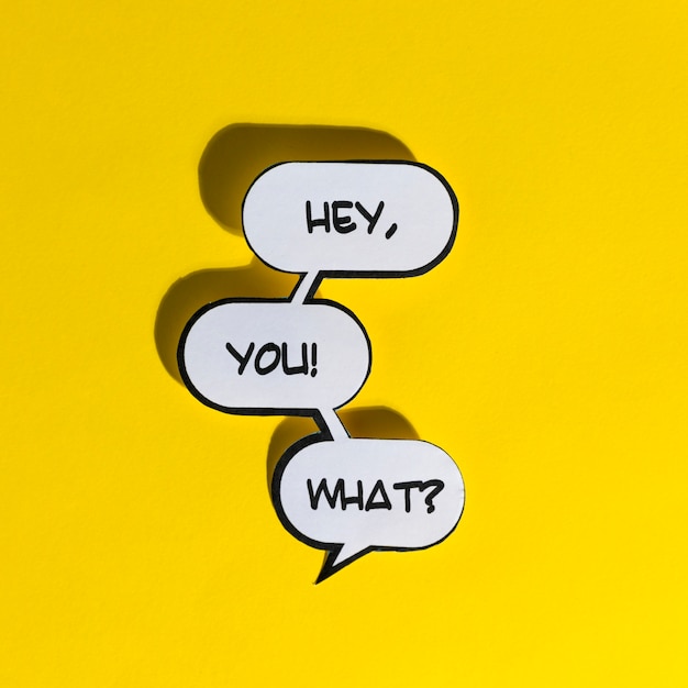 Hey you! what? exclamation words vector illustration