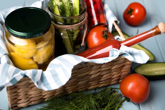 High angel jars with preserves