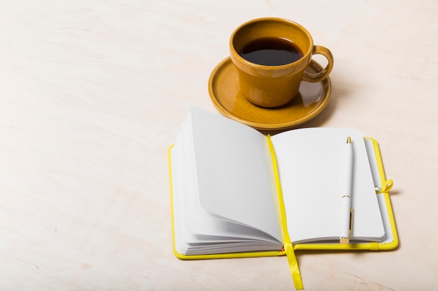 Free photo high angle of agenda on desk with copy space