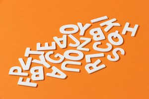 High angle of alphabet letters with copy space for education day