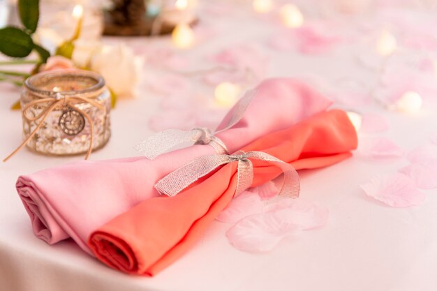 High angle arrangement for quinceañera party on table