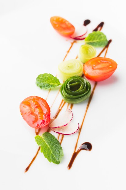 High angle arrangement of vegetables