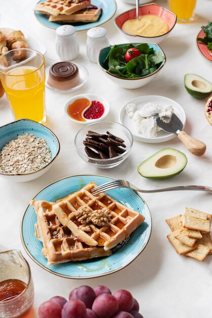 High angle arrangement with delicious food