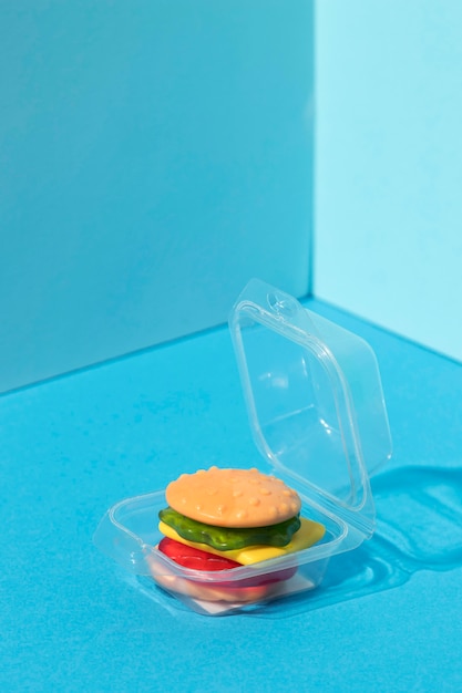 Free photo high angle assortment of burger candy