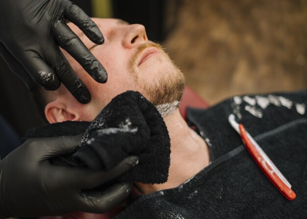 High angle of barber shopconcept