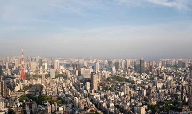 High angle beautiful city landscape daytime