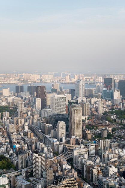 High angle beautiful city landscape daytime