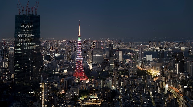 ハイアングルの美しい街の風景