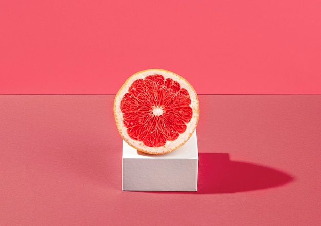 Free photo high angle blood orange half