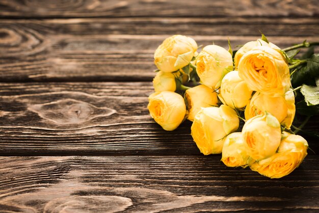 High angle blossom flowers bouquet