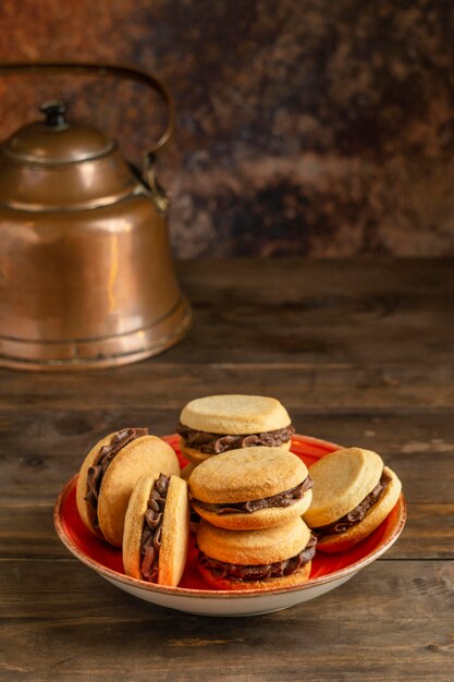 High angle bowl with biscuits