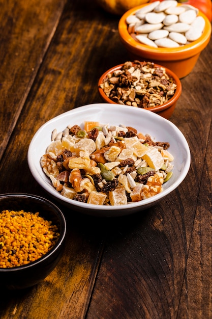 High angle bowls with lokum and seeds