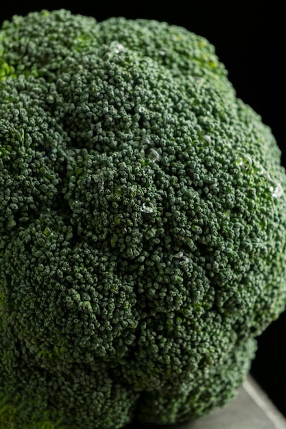 High angle broccoli close up