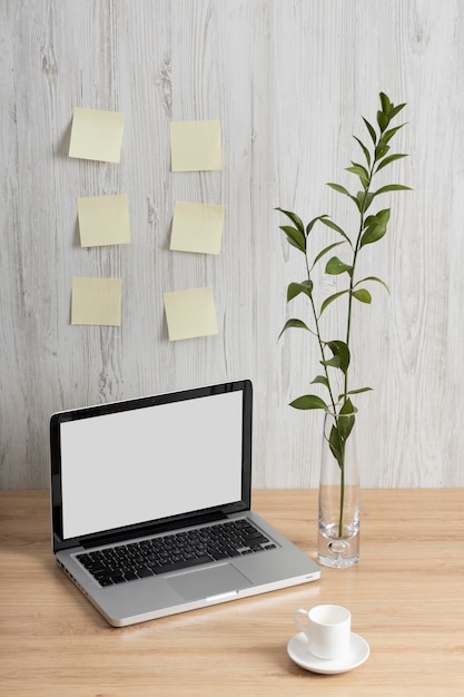 Free photo high angle business desk arrangement