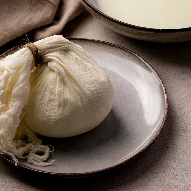 High angle of cheese making process