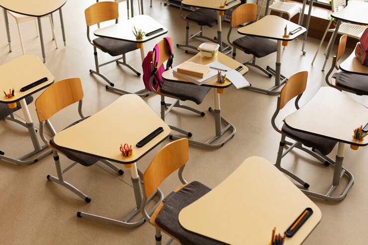 Free Photo high angle classroom interior design