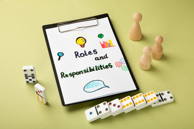 Free Photo high angle clipboard and pawns