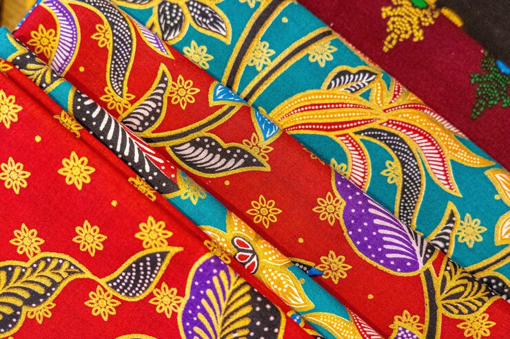 Free Photo high angle closeup shot of colorful textiles with beautiful asian patterns