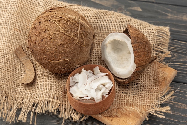 High angle of coconut