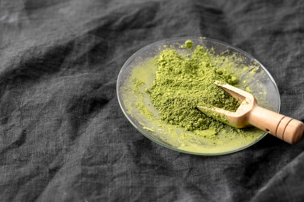 Free photo high angle of condiment powder concept