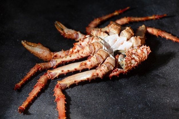 High angle crab on table